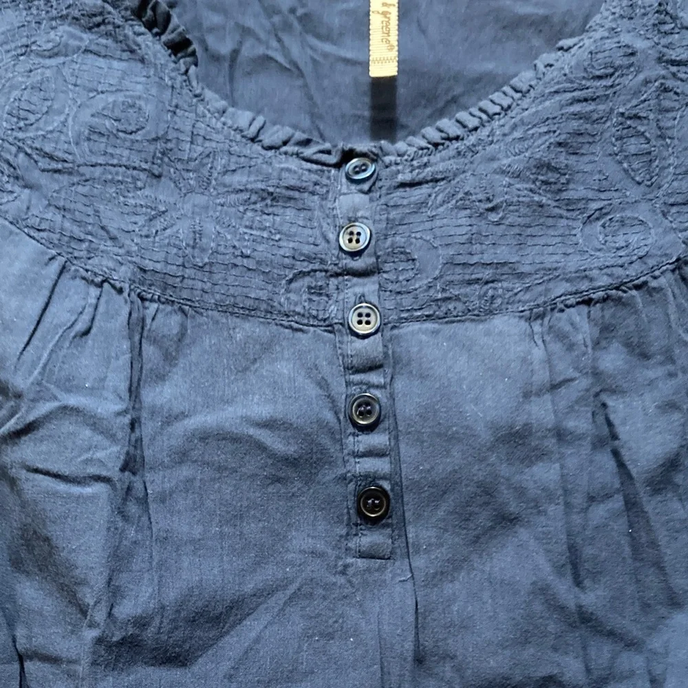 Grand & Greene Royal Blue Cap Sleeve Blouse - Picture 3 of 7